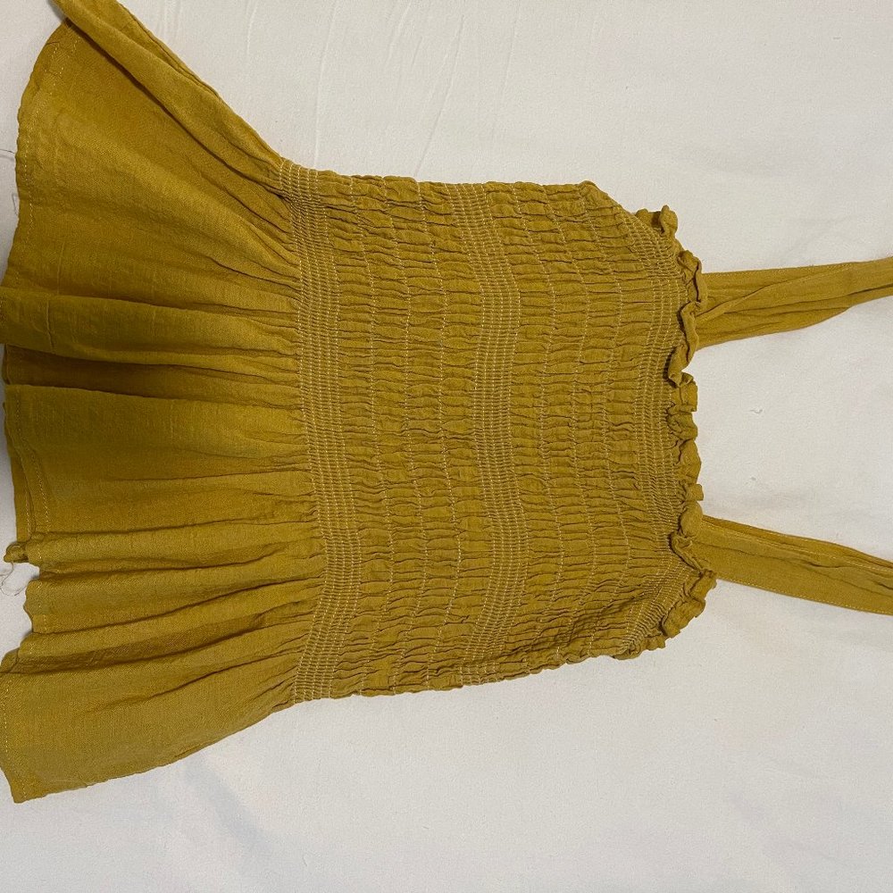 Mustard Ruffle Tank Top